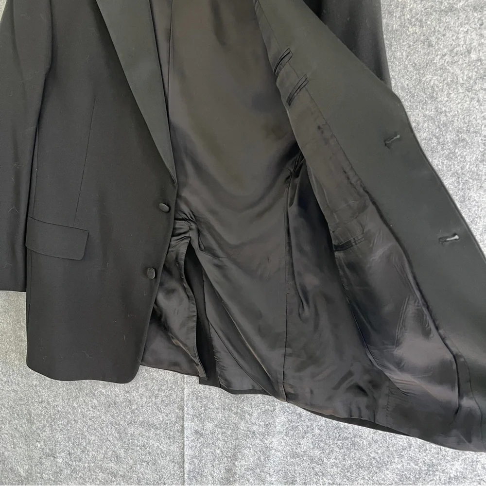 HART SCHAFFNER & MARX Wool Blazer Sports Coat 2 Button Single Vent Black 44R